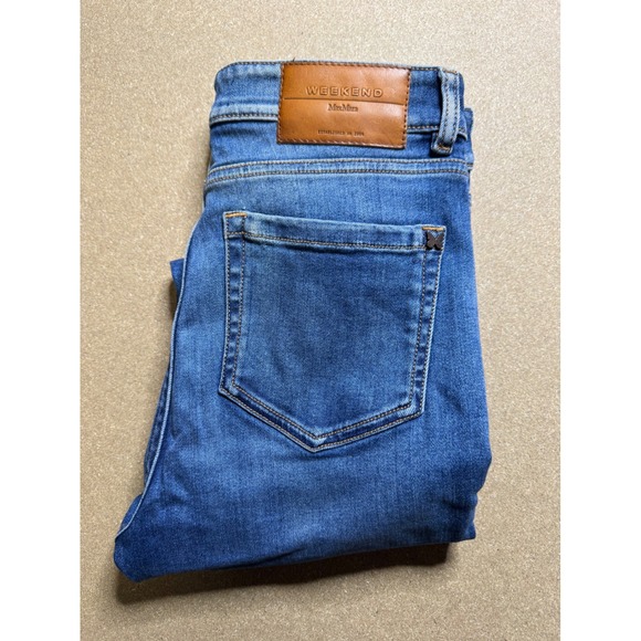 Weekend Max Mara Leggings Jeans Women's Blue Denim Stretch Slim Fit - Picture 1 of 8